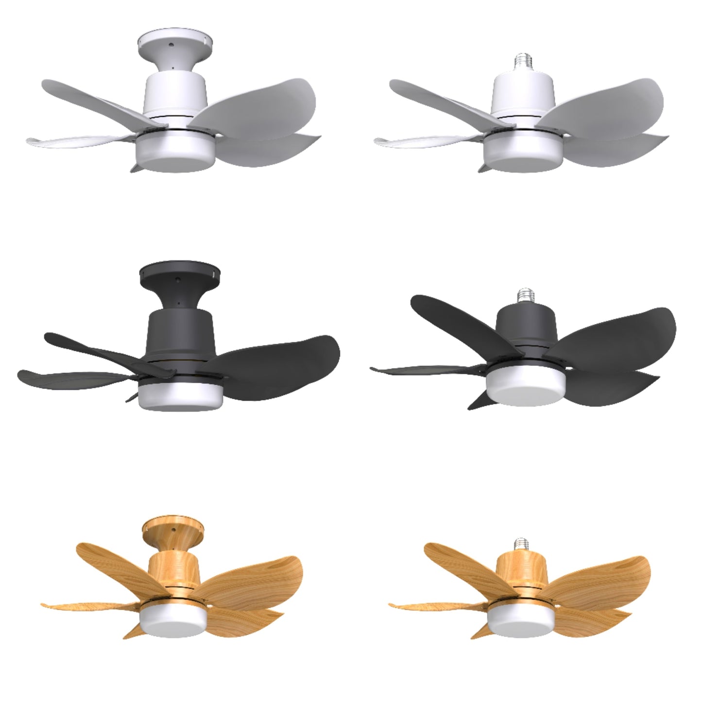 Wholesale 22 inch Mango 5-Blade Ceiling Fan Light - High Airflow 420RPM, 18W Dimmable LED, Remote & Wall Control, Powerful Motor