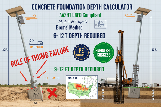 Concrete Foundation Depth for 30-Foot Solar Light Poles: Engineering Guide