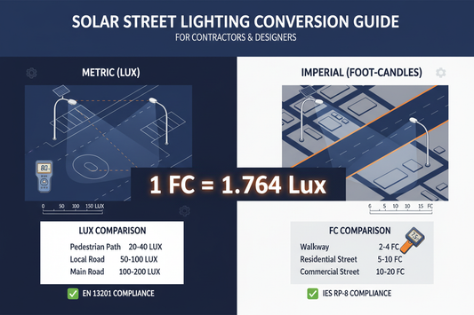 Lux to Foot-Candles Conversion Guide for Solar Street Light Contractors