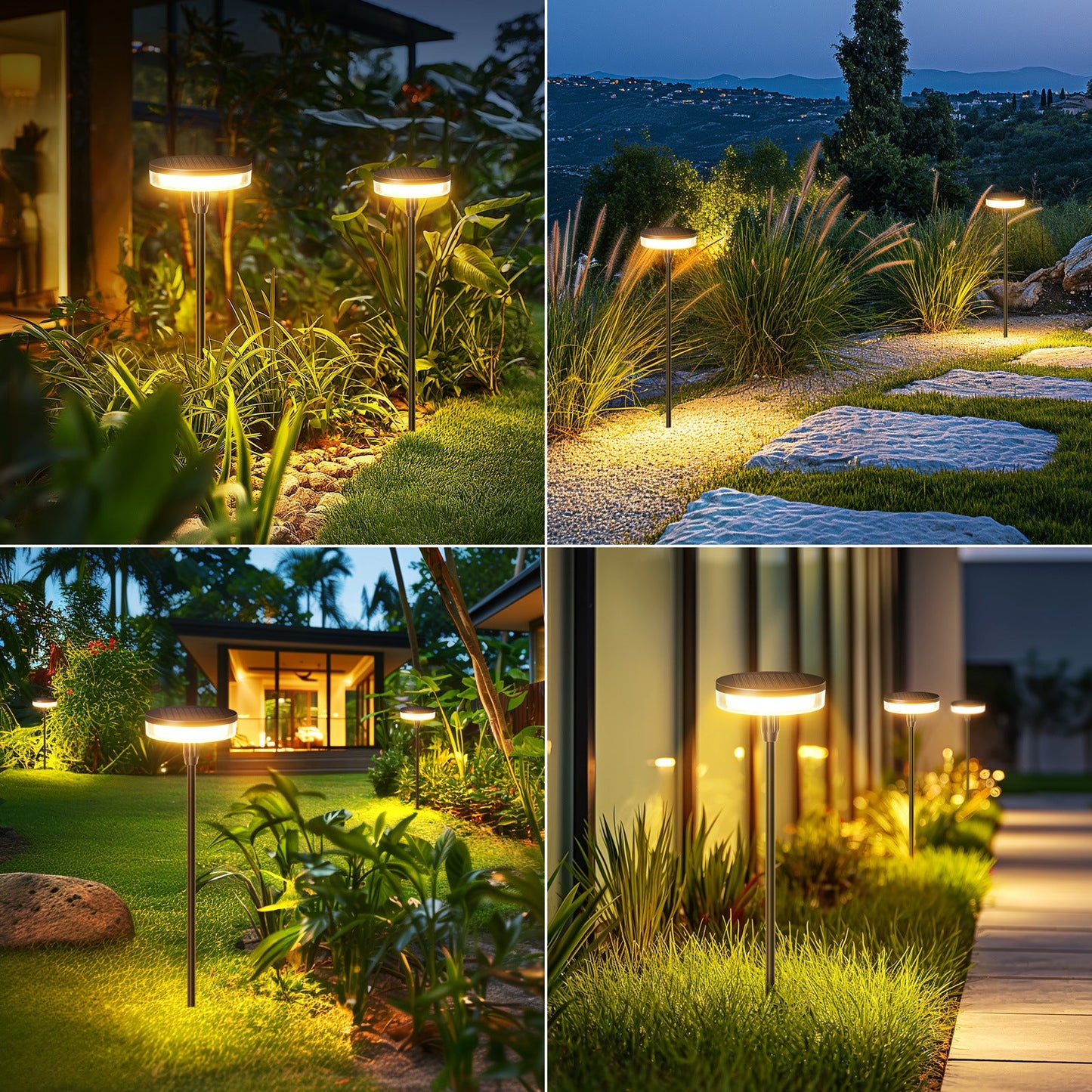 Solar Waterproof Lawn Lights - 12 Hours Warm Light