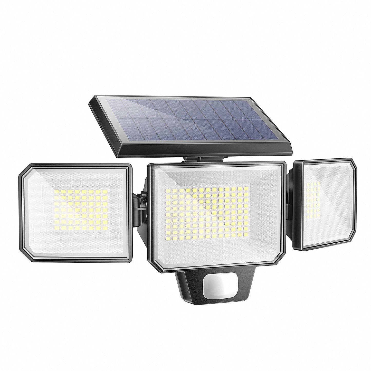 3-Head 1500LM Solar Wall Light with Motion Sensor – High Efficiency & Replaceable Battery