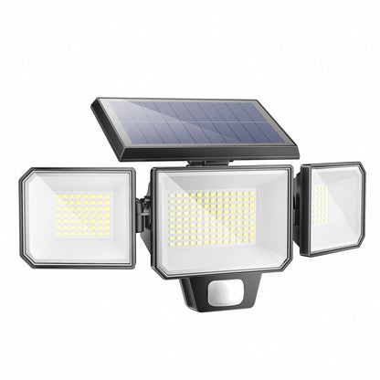 3-Head 1500LM Solar Wall Light with Motion Sensor – High Efficiency & Replaceable Battery