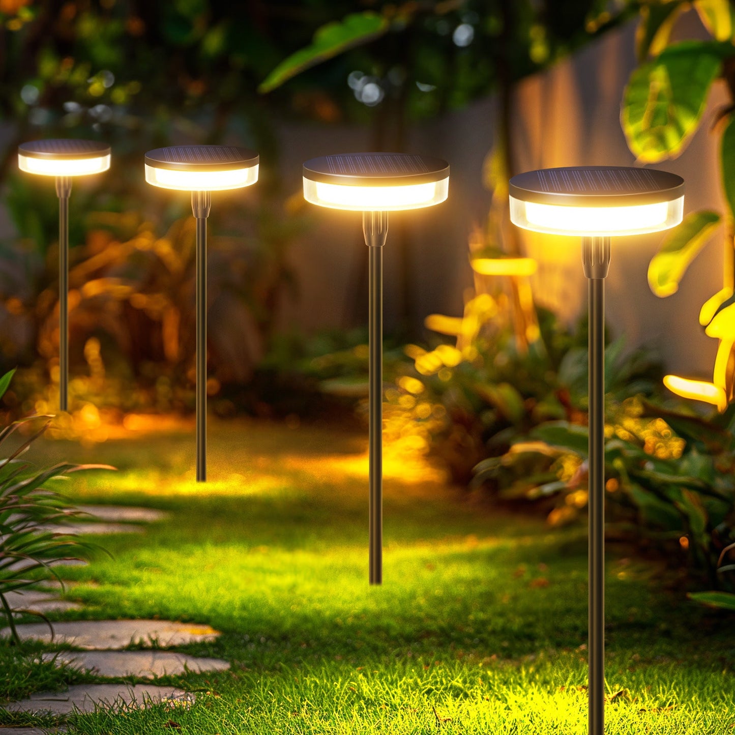 Solar Waterproof Lawn Lights - 12 Hours Warm Light