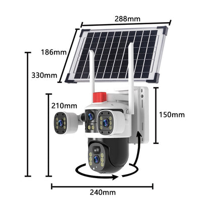 Wholesale Triple-Lens Solar Security Camera 6MP HD, AI Human Detection, 15-Day Battery