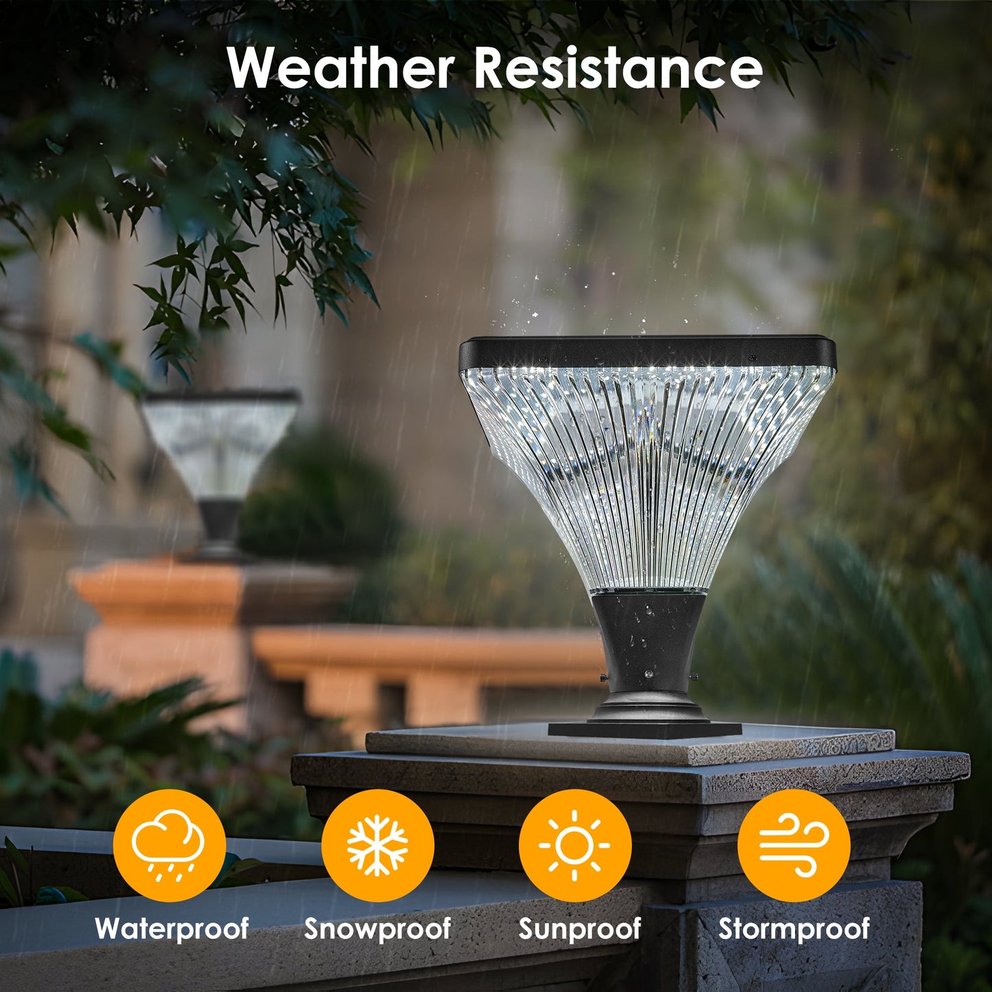 15" Black Outdoor Post Light