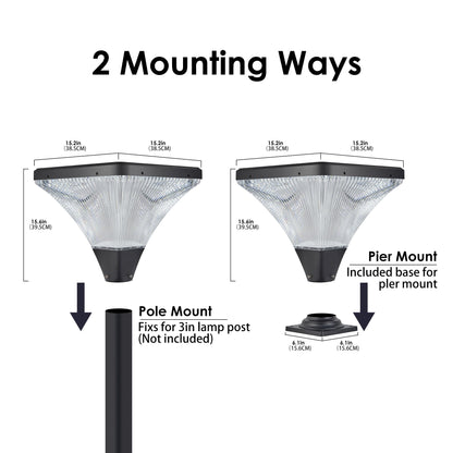 15" Black Outdoor Post Light