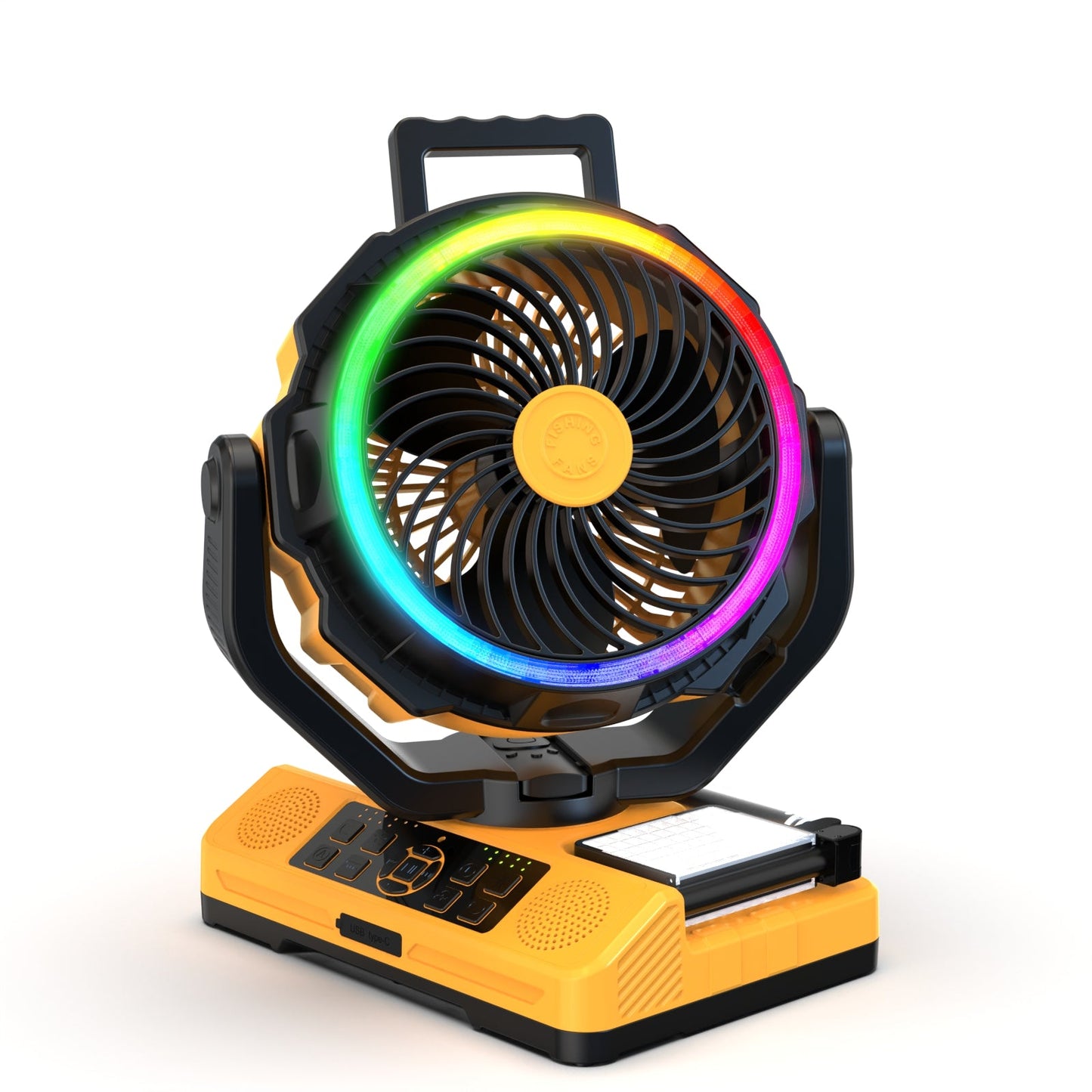 Rackora Pro F31 Rechargeable Fan 5-in-1 with Light, Speaker & Power Bank