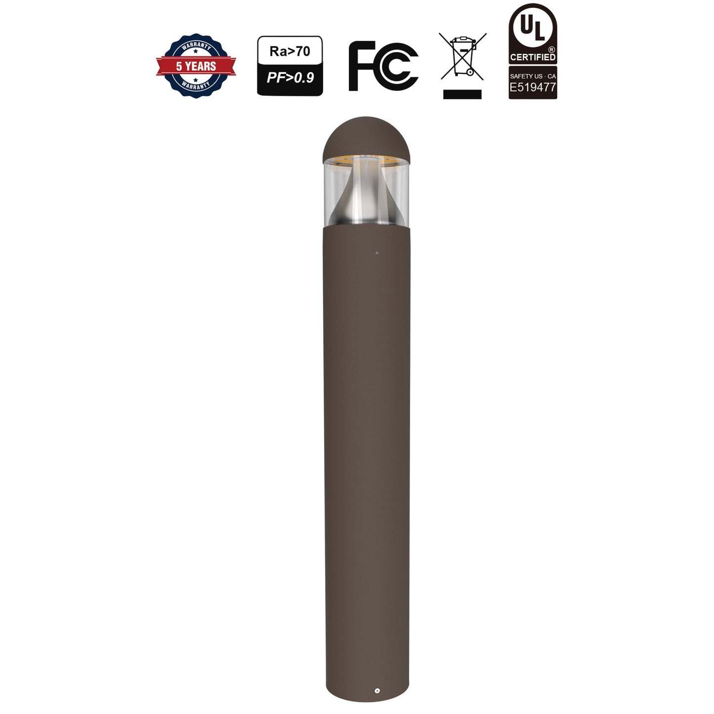 BD02 LED Bollard Light 24W - Commercial Outdoor Pathway Lighting | 3200 Lumens