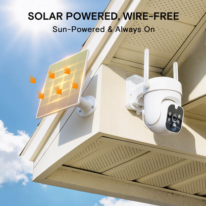 4MP Solar WiFi Security Camera - 100% Wire-Free with Two-Way Audio