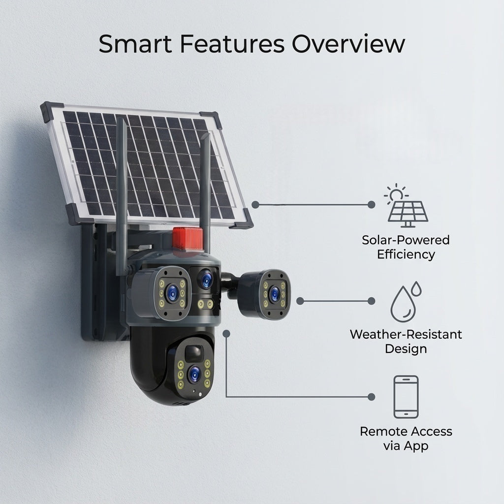 Wholesale Triple-Lens Solar Security Camera 6MP HD, AI Human Detection, 15-Day Battery