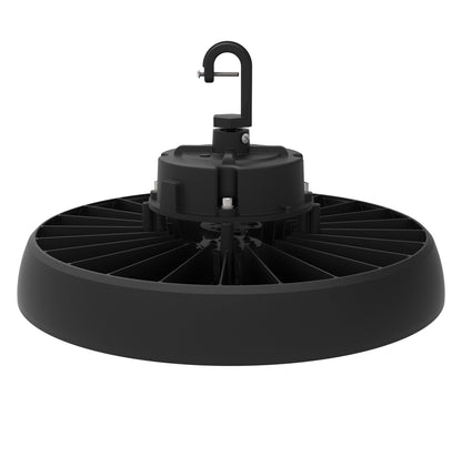 Black UFO07 LED High Bay Light - 150W 200W 240W Tunable - DLC 5.1 Premium - 150LPW - Industrial Warehouse Lighting