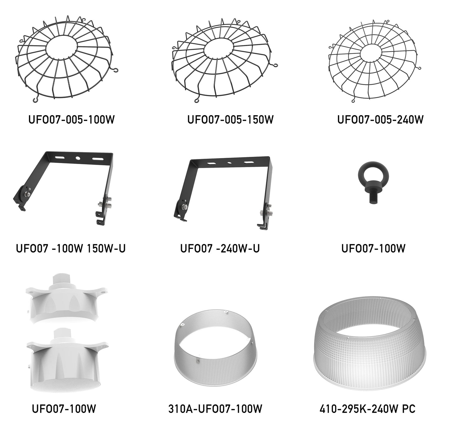 UFO07 LED High Bay Light - 150W/200W/300W Tunable - DLC 5.1 Premium - 140 LPW Industrial Warehouse Lighting
