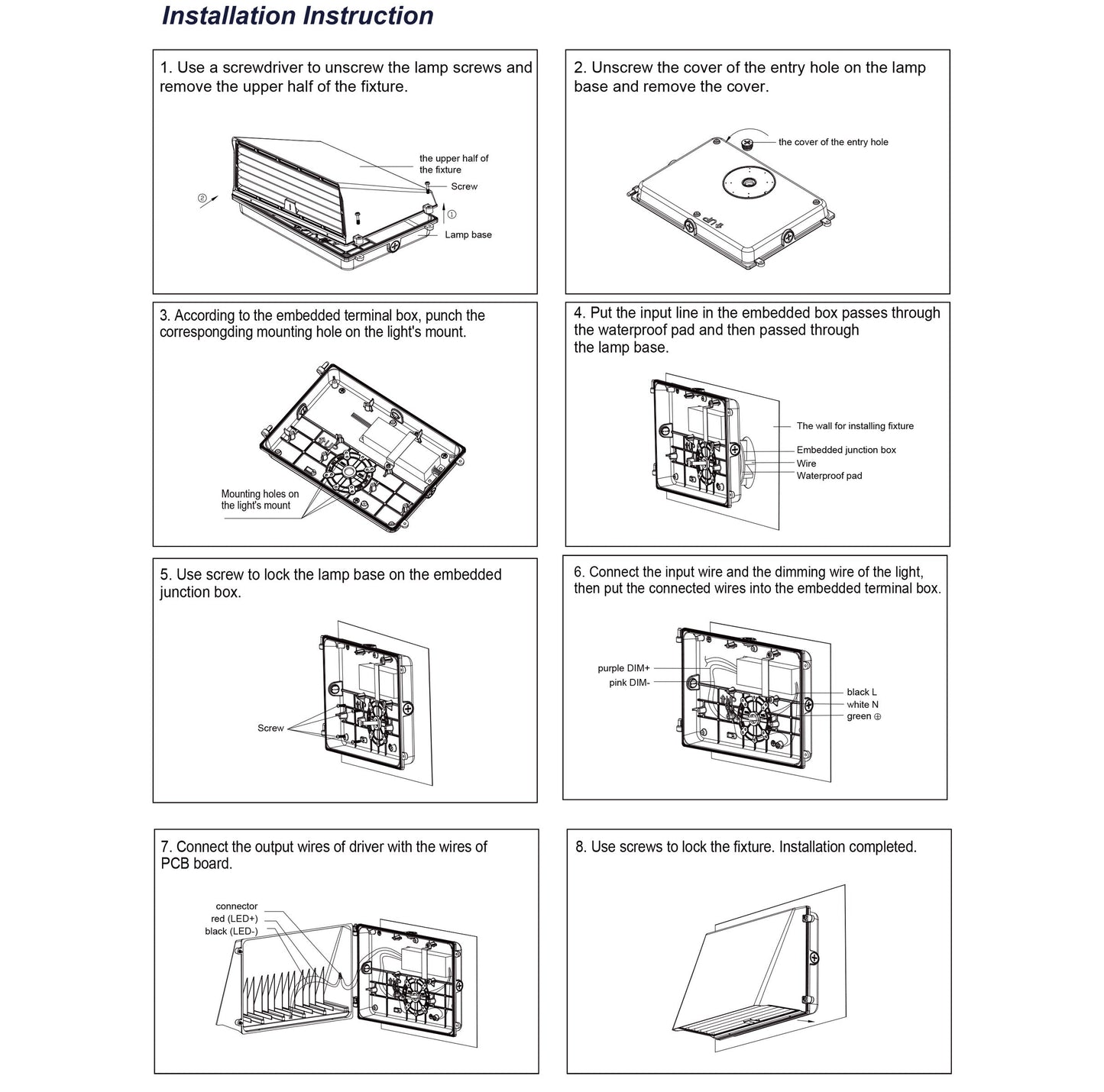 WK07 Series LED Wall Pack - Full Cutoff Commercial Outdoor Lighting 40W-120W